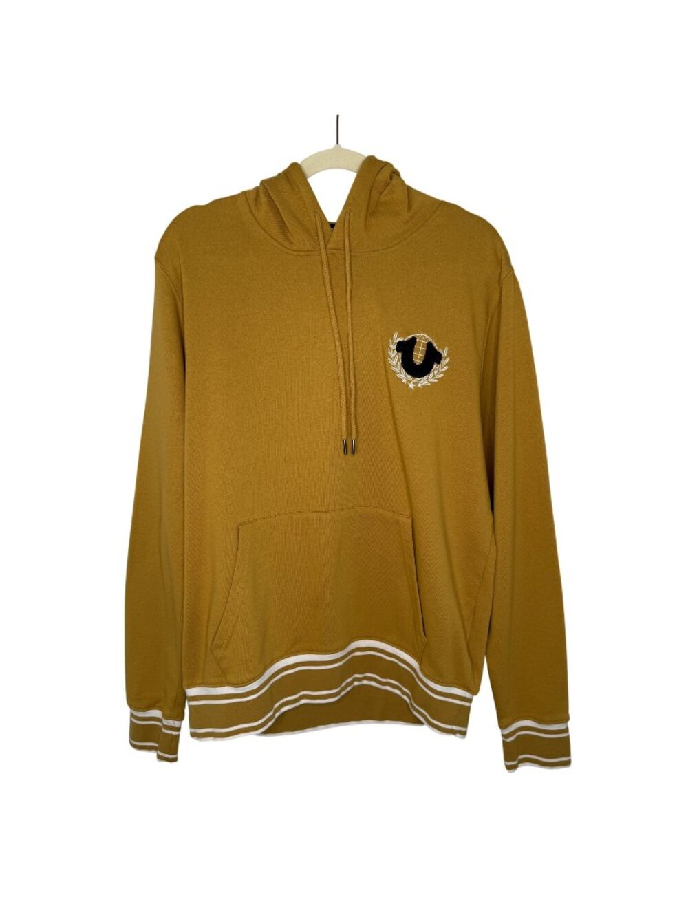 True Religion Gold Collegiate Pullover Hoodie, XL